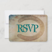 Cartes RSVP Turquoises pour le fer à cheval rustiq (Dos)