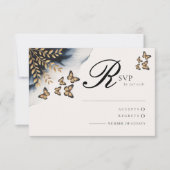 Cartes RSVP Vagues d'hiver aux ailes dorées (Devant)