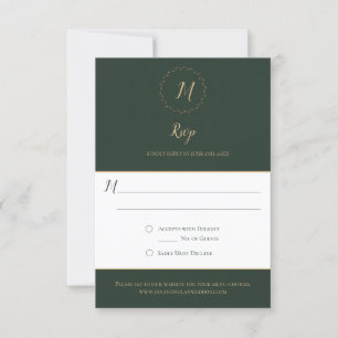 Cartes RSVP verticales Monogramme à feuillage pers