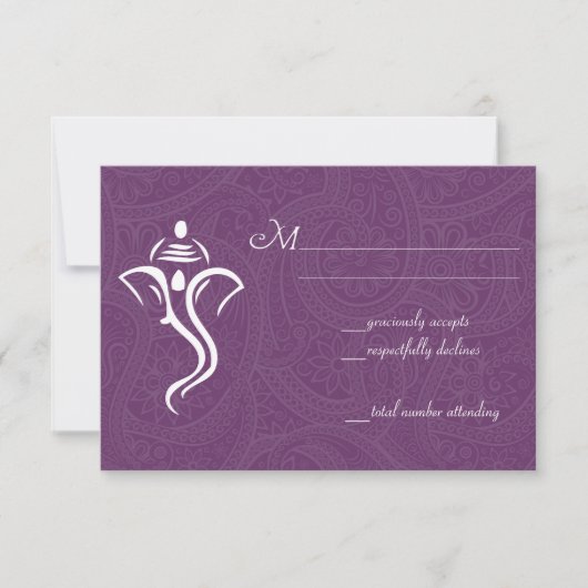 Cartes RSVP Vighneshvara Wedding (Devant)