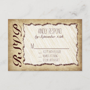 Cartes RSVP vintage Mariage campagnard Rustique