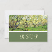 Cartes RSVP vintage.  Verger en fleurs (Dos)