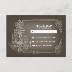 Cartes RSVP vintage vieux chandelier