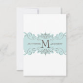 Cartes RSVP Vintages bleues pour Invitations Carré (Dos)