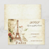 Cartes RSVP vintages mariages - PARIS FRANCE (Devant / Derrière)