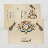 Cartes RSVP Vintages Peacock (Devant / Derrière)