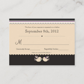 Cartes RSVP Violet & Inséparables Turquoises