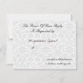 cartes rsvp violet, noir et blanc (Dos)