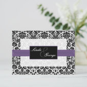 cartes rsvp violet, noir et blanc standard 3,5 x 5 (Debout devant)