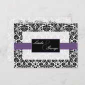cartes rsvp violet, noir et blanc standard 3,5 x 5 (Devant / Derrière)