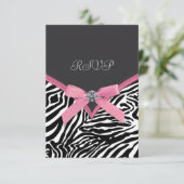Cartes RSVP Zebra Rose (Debout devant)
