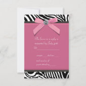 Cartes RSVP Zebra Rose (Dos)