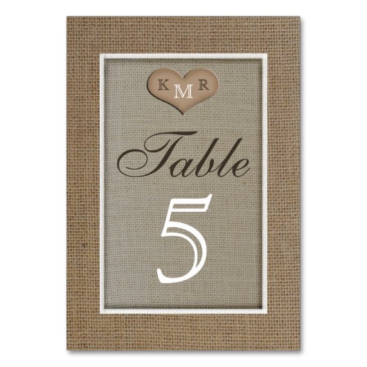 Cartes Rustic Burlap Mariage (Dos)