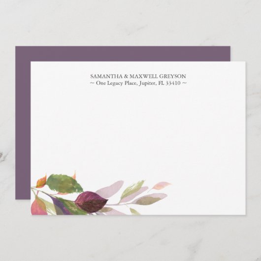 Cartes Rustic Fall Foliage Papeterie (Devant / Derrière)