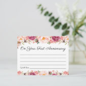 Cartes Rustique Rose Floral Mariage Temps Capsule (Debout devant)