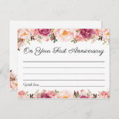 Cartes Rustique Rose Floral Mariage Temps Capsule (Devant / Derrière)