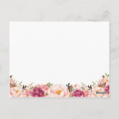 Cartes Rustique Rose Floral Mariage Temps Capsule (Dos)