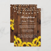 Cartes Rustiques De Réception De Mariage Tournesol (Devant / Derrière)