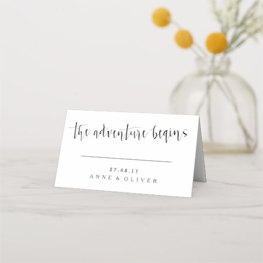 Cartes Rustiques Mariage Lieu L'aventure commence (Devant)