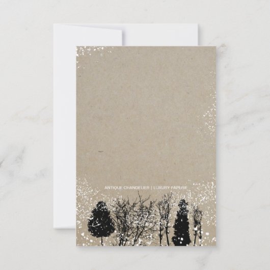 CARTES RUSTIQUES RSVP D'ARBRE D'HIVER (Dos)