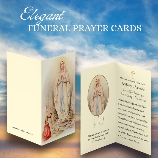 Cartes sacrées du mémorial funéraire catholique