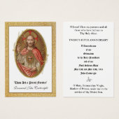 CARTES SAINES DE L'ORDINATION DU PRIÊTRE CATHOLIQU (Devant & derrière)