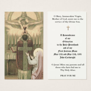 CARTES SAINES DE L'ORDINATION PRIVÉE CATHOLIQUE