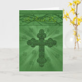 Cartes Saint Patrick avec Croix et Shamrock (Fleur jaune)