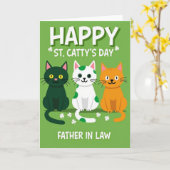 Cartes Saint-Patrick Chat pour Beau-Père (Fleur jaune)