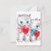 cartes Saint-Valentin rétro vintage chats ajouter  (Devant)
