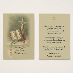 Cartes saintes de condoléance catholique de
