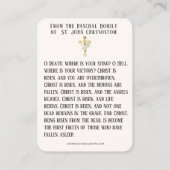 Cartes Saintes de la Résurrection de Pâques Prière (Dos)