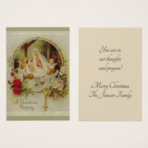 Cartes saintes de nativité de chapelet de Noël