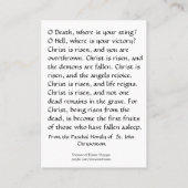 Cartes saintes de Pascha avec la prière St John (Dos)