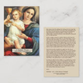 Cartes saintes de sang de prière précieuse de St (Devant / Derrière)