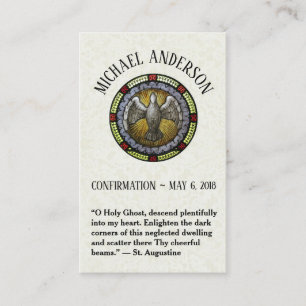 Cartes saintes en verre souillé de confirmation d