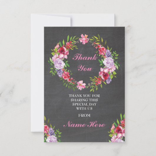 Cartes saintes florales de croix religieuse de (Devant)