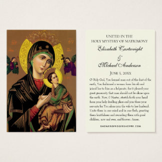 Cartes saintes Mariages byzantines orthodoxes