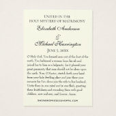 Cartes saintes Mariages byzantines orthodoxes (Dos)