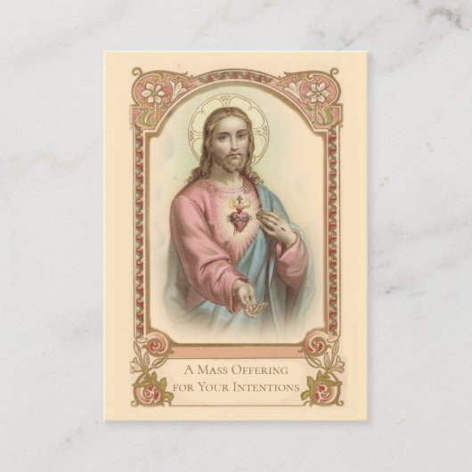 Cartes Saintes Offrande de Messe Jésus (Devant)