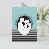 Cartes Save the Date avec silhouettes du marié et  (Debout devant)