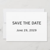 Cartes 'Save The Date' Élégantes Blanches pour Mar (Devant)