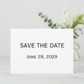 Cartes 'Save The Date' Élégantes Blanches pour Mar (Debout devant)