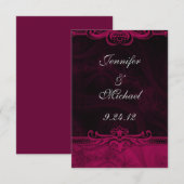 Cartes 'Save the Date' mariage à dentelle rose et (Devant / Derrière)