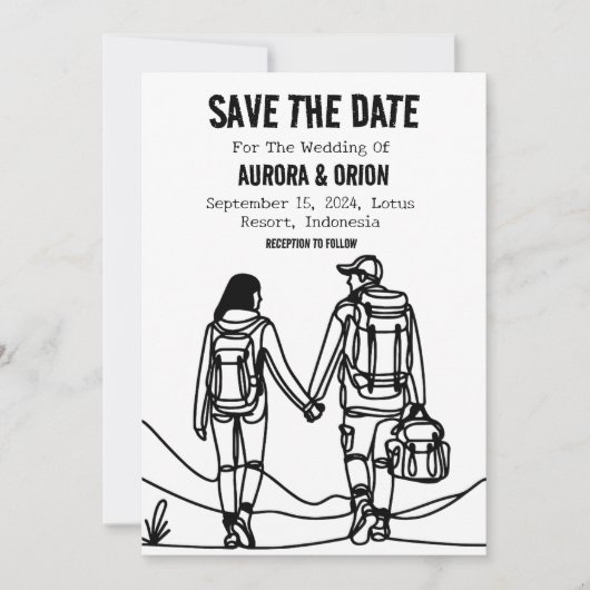 Cartes "save the date" pour mariage en camping (Devant)