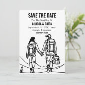 Cartes "save the date" pour mariage en camping (Debout devant)