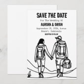 Cartes "save the date" pour mariage en camping (Devant / Derrière)