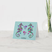 Cartes Seahorse Rainbow Valentines (Dos)