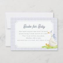 Cartes Silly Goose Books pour bébé à carreaux bleu