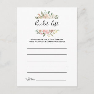 Cartes simples de liste des seaux floraux et verts